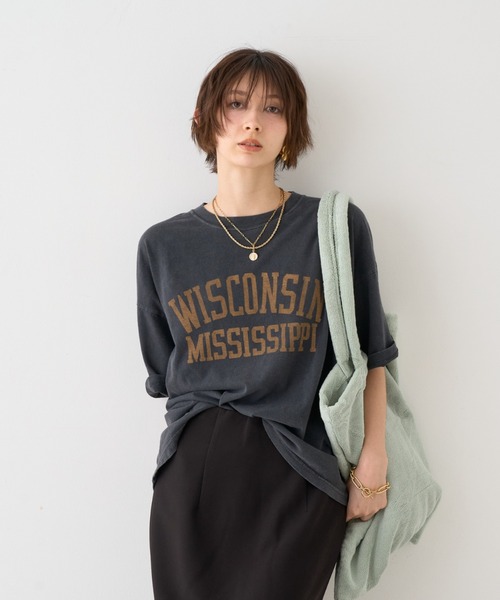 tシャツ 「REMI RELIEF／レミレリーフ」別注TEE WISCONSI ロゴTシャツ レディース REMI RELIEF／レミレリーフ】別注TEE WISCONSI ロゴTシャツ（T