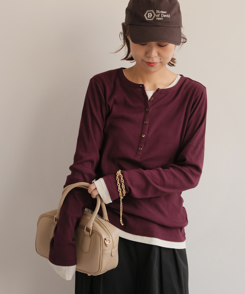 tシャツ 「25AW新作」ソフトテレコヘンリープルオーバー レディース 25AW新作］ソフトテレコヘンリープルオーバー（Tシャツ