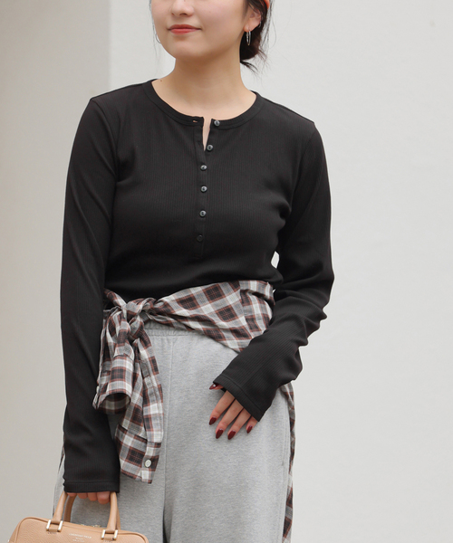 25AW新作］ソフトテレコヘンリープルオーバー（Tシャツ