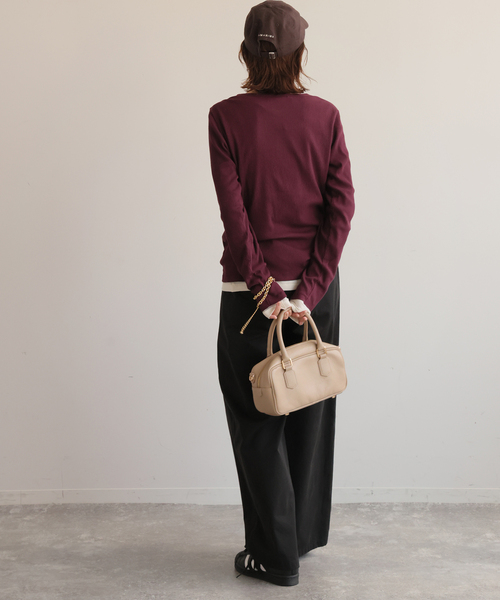 【試着のみ新品】ソフトテレコヘンリープルオーバー／バーガンディ JOURNAL STANDARD relume｜[25AW新作]ソフトテレコヘンリープル