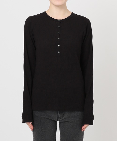 【試着のみ新品】ソフトテレコヘンリープルオーバー／バーガンディ 25AW新作］ソフトテレコヘンリープルオーバー（Tシャツ