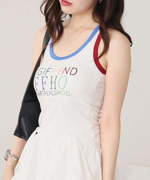 ROOPTOKYO（ループトウキョウ）の「Colorful Print Tank Top / カラフルプリント タンクトップ 夏物 夏服（タンクトップ・レディース・ホワイト/イエロー/ブラック・FREE）」の5枚目の写真