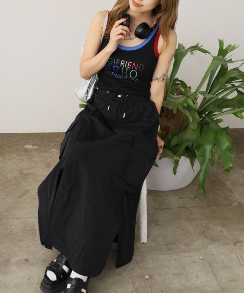 ROOPTOKYO（ループトウキョウ）の「Colorful Print Tank Top / カラフルプリント タンクトップ 夏物 夏服（タンクトップ・レディース・ホワイト/イエロー/ブラック・FREE）」の12枚目の写真