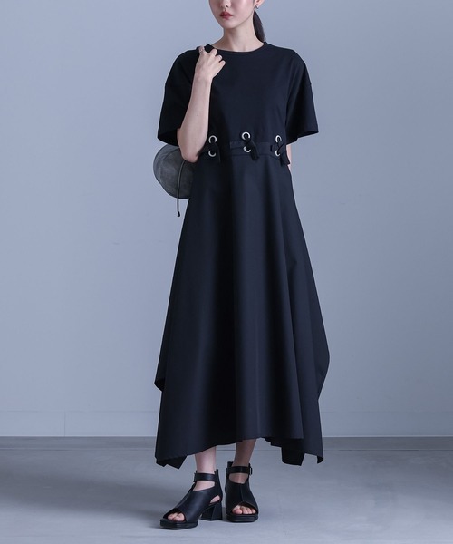 kOhAKU(コハク)の「ハトメリボンアシメワンピース(ワンピース・レディース・ブラック/グレー・2/1)」の18枚目の写真