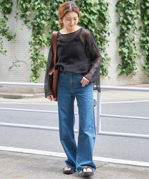 Spick & Span（スピックアンドスパン）の「《手洗い可 / 追加2》メッシュリネンルーズプルオーバー（その他トップス・レディース・ブラック/ベージュ/ホワイト・FREE）」の10枚目の写真