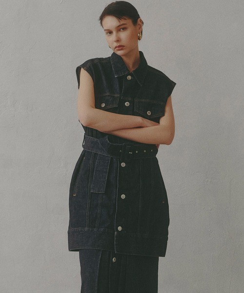 SOMETHING（サムシング）の「【GISELe 10月号掲載】atelier SOMETHING BELTED DENIM JACKET/アトリエサムシングベルテッドデニムジャケット（デニムジャケット・レディース・インディゴブルー・FREE）」の12枚目の写真