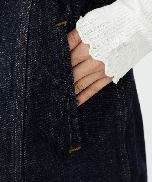 SOMETHING（サムシング）の「【GISELe 10月号掲載】atelier SOMETHING BELTED DENIM JACKET/アトリエサムシングベルテッドデニムジャケット（デニムジャケット・レディース・インディゴブルー・FREE）」の3枚目の写真