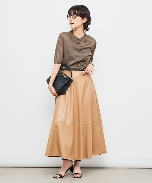 NOLLEY’S Sophi(ノーリーズソフィ)の「《手洗い可能》ワイドリブシアーポロ衿カーディガン(カーディガン/ボレロ・レディース・オリーブ/ライトブルー/ベビーピンク・38)」の20枚目の写真