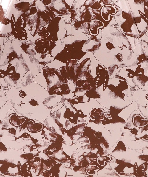 ScoLar（スカラー）の「652731：猫ちゃんいっぱい柄 晴雨兼用UVカット傘（長傘・レディース・ピンク・FREE）」の9枚目の写真