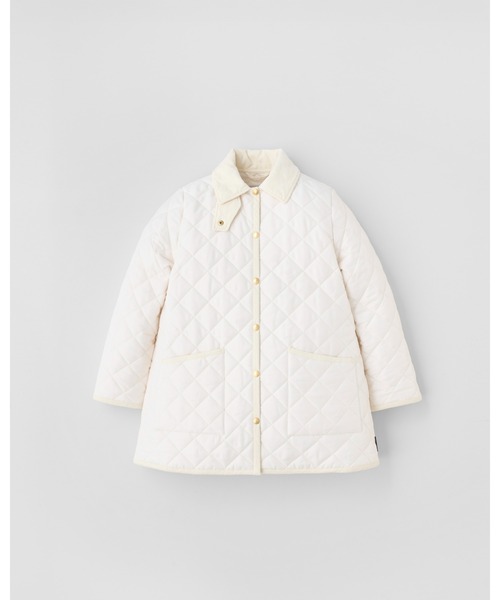 Traditional Weatherwear（トラディショナルウェザーウェア）の「WAVERLY A-LINE MIDDLE（ダウンジャケット/コート・レディース・アイボリー/ブラック系その他/セージグリーン/ネイビー・32/34/36）」の2枚目の写真