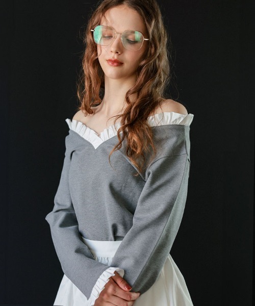 DONOBAN（ドノバン）の「Vネックフリルトップス（その他トップス・レディース・ホワイト/チャコール/グレー/ベージュ・ONE）」の20枚目の写真