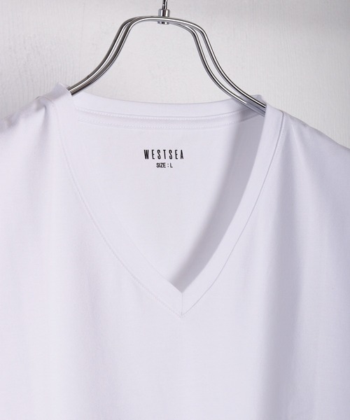 WESTSEA(ウエストシー)の「99.9%の原因菌を抑制 制菌防臭 (ナノファイン加工) 接触冷感 Vネック半袖 無地 機能性Tシャツ(Tシャツ/カットソー・メンズ・ホワイト/ブラック・M/L/XL)」の4枚目の写真