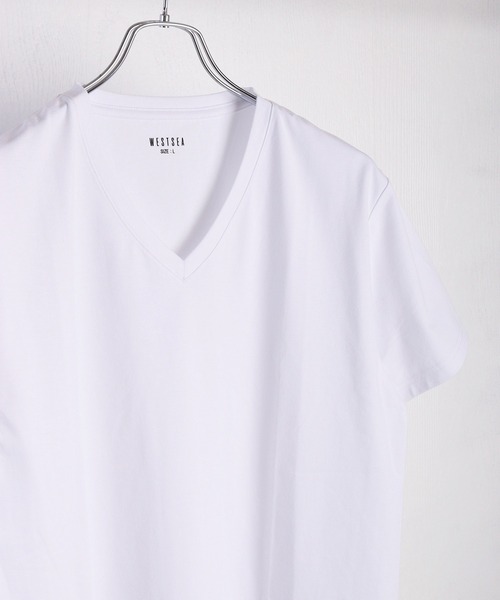 WESTSEA(ウエストシー)の「99.9%の原因菌を抑制 制菌防臭 (ナノファイン加工) 接触冷感 Vネック半袖 無地 機能性Tシャツ(Tシャツ/カットソー・メンズ・ホワイト/ブラック・M/L/XL)」の16枚目の写真
