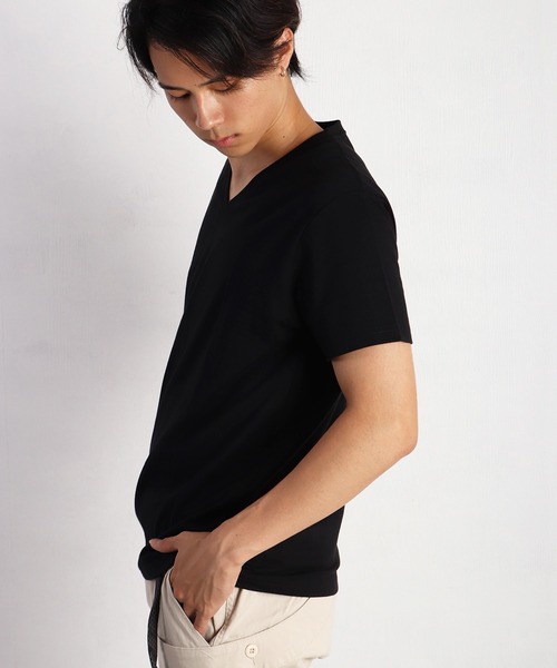 WESTSEA(ウエストシー)の「99.9%の原因菌を抑制 制菌防臭 (ナノファイン加工) 接触冷感 Vネック半袖 無地 機能性Tシャツ(Tシャツ/カットソー・メンズ・ホワイト/ブラック・M/L/XL)」の18枚目の写真
