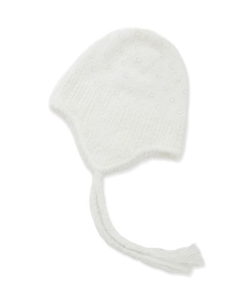 LILY BROWN（リリーブラウン）の「フェザークロシェニット帽（ニットキャップ/ビーニー・レディース・ブラック/ライトブルー/ホワイト・F）」の2枚目の写真