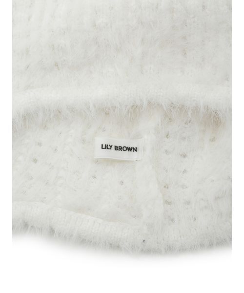 LILY BROWN（リリーブラウン）の「フェザークロシェニット帽（ニットキャップ/ビーニー・レディース・ブラック/ライトブルー/ホワイト・F）」の11枚目の写真