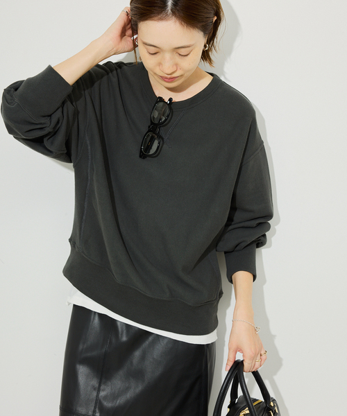 Champion(チャンピオン)の「《追加2》Champion/チャンピオン SLOBE別注 無地ガゼットスウェット(スウェット・レディース・グレー/ブラック系その他/サックスブルー/アイボリー・FREE)」の12枚目の写真