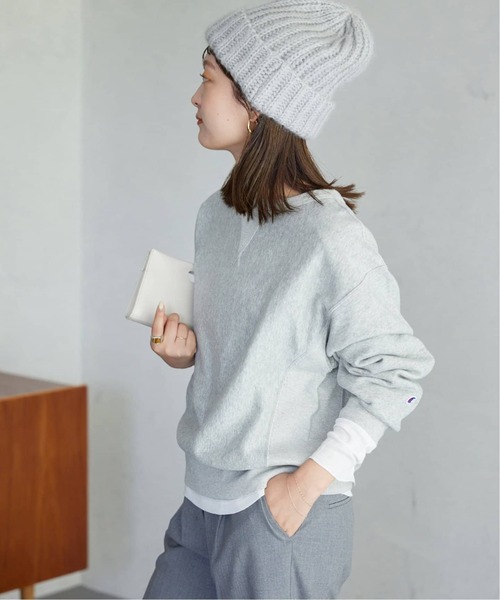 Champion(チャンピオン)の「《追加2》Champion/チャンピオン SLOBE別注 無地ガゼットスウェット(スウェット・レディース・グレー/ブラック系その他/サックスブルー/アイボリー・FREE)」の22枚目の写真