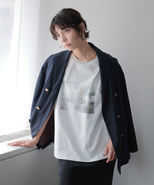 SOTT(ソット)の「Terrace Photo Tee / テラスフォトTシャツ(Tシャツ/カットソー・レディース・チャコールグレー/ブラック/オフホワイト・FREE)」の19枚目の写真