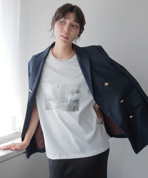 SOTT(ソット)の「Terrace Photo Tee / テラスフォトTシャツ(Tシャツ/カットソー・レディース・チャコールグレー/ブラック/オフホワイト・FREE)」の18枚目の写真