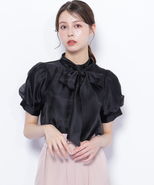 JILL by JILL STUART（ジルバイジルスチュアート）の「◇バルーンスリーブボウタイブラウス（シャツ/ブラウス・レディース・ホワイト/ブラック/ピンク・FREE）」の3枚目の写真