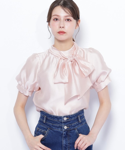 JILL by JILL STUART（ジルバイジルスチュアート）の「◇バルーンスリーブボウタイブラウス（シャツ/ブラウス・レディース・ホワイト/ブラック/ピンク・FREE）」の13枚目の写真