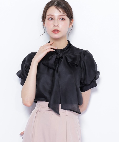 JILL by JILL STUART（ジルバイジルスチュアート）の「◇バルーンスリーブボウタイブラウス（シャツ/ブラウス・レディース・ホワイト/ブラック/ピンク・FREE）」の21枚目の写真