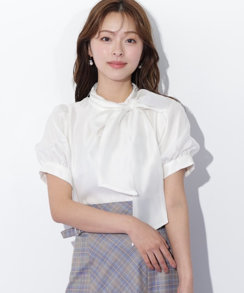 JILL by JILL STUART（ジルバイジルスチュアート）の「◇バルーンスリーブボウタイブラウス（シャツ/ブラウス・レディース・ホワイト/ブラック/ピンク・FREE）」の7枚目の写真