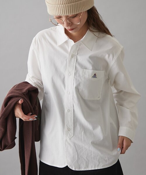 GEVACO(ゲバコ)の「【GEVACO】ベーシック起毛シャツ(シャツ/ブラウス・レディース・ホワイト/ベージュ/ブラック・MEDIUM/LARGE/SMALL)」の1枚目の写真