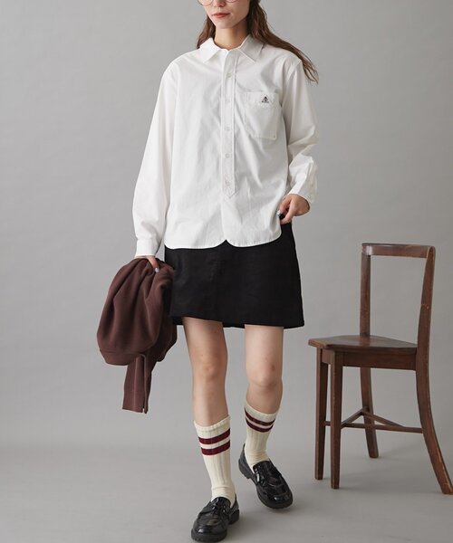 GEVACO(ゲバコ)の「【GEVACO】ベーシック起毛シャツ(シャツ/ブラウス・レディース・ホワイト/ベージュ/ブラック・MEDIUM/LARGE/SMALL)」の16枚目の写真