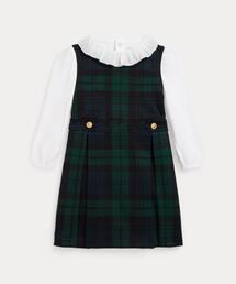 POLO RALPH LAUREN CHILDRENSWEAR（ポロ ラルフ ローレン チルドレンズウェア）の「コットン ボディスーツ & チェック ポンチ ドレス セット（その他ベビーウェア）」