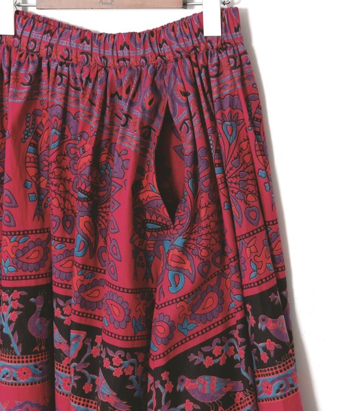 チャイハネ（チャイハネ）の「【チャイハネ】サンガネリ柄スカート（スカート・レディース・ピンク/グリーン/オレンジ・FREE）」の9枚目の写真