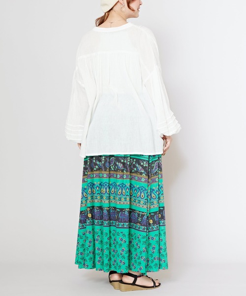 チャイハネ（チャイハネ）の「【チャイハネ】サンガネリ柄スカート（スカート・レディース・ピンク/グリーン/オレンジ・FREE）」の7枚目の写真