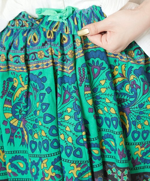 チャイハネ（チャイハネ）の「【チャイハネ】サンガネリ柄スカート（スカート・レディース・ピンク/グリーン/オレンジ・FREE）」の8枚目の写真