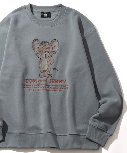 Tom&Jerry(トムアンドジェリー)の「【Tom & Jerry/トム & ジェリー】アートワークデザイン 裏起毛 サガラ刺繍 クルーネック スウェット トレーナー(スウェット・メンズ・スミクロ/オフホワイト/ダークグリーン/グレー系/ダークブルー/ネイビー/ブラック系その他/グレイッシュベージュ/アイボリー/ブラック・M/LL/L)」の10枚目の写真