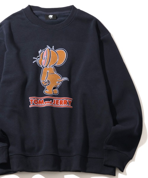 Tom&Jerry(トムアンドジェリー)の「【Tom & Jerry/トム & ジェリー】アートワークデザイン 裏起毛 サガラ刺繍 クルーネック スウェット トレーナー(スウェット・メンズ・スミクロ/オフホワイト/ダークグリーン/グレー系/ダークブルー/ネイビー/ブラック系その他/グレイッシュベージュ/アイボリー/ブラック・M/LL/L)」の9枚目の写真
