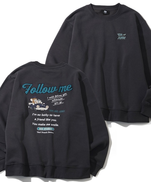 Tom&Jerry(トムアンドジェリー)の「【Tom & Jerry/トム & ジェリー】アートワークデザイン 裏起毛 サガラ刺繍 クルーネック スウェット トレーナー(スウェット・メンズ・スミクロ/オフホワイト/ダークグリーン/グレー系/ダークブルー/ネイビー/ブラック系その他/グレイッシュベージュ/アイボリー/ブラック・M/LL/L)」の5枚目の写真