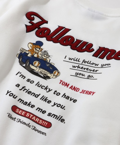 Tom&Jerry(トムアンドジェリー)の「【Tom & Jerry/トム & ジェリー】アートワークデザイン 裏起毛 サガラ刺繍 クルーネック スウェット トレーナー(スウェット・メンズ・スミクロ/オフホワイト/ダークグリーン/グレー系/ダークブルー/ネイビー/ブラック系その他/グレイッシュベージュ/アイボリー/ブラック・M/LL/L)」の11枚目の写真