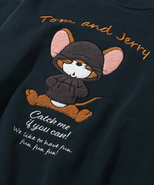 Tom&Jerry(トムアンドジェリー)の「【Tom & Jerry/トム & ジェリー】アートワークデザイン 裏起毛 サガラ刺繍 クルーネック スウェット トレーナー(スウェット・メンズ・スミクロ/オフホワイト/ダークグリーン/グレー系/ダークブルー/ネイビー/ブラック系その他/グレイッシュベージュ/アイボリー/ブラック・M/LL/L)」の14枚目の写真