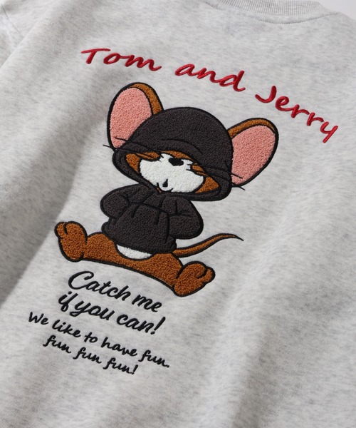 Tom&Jerry(トムアンドジェリー)の「【Tom & Jerry/トム & ジェリー】アートワークデザイン 裏起毛 サガラ刺繍 クルーネック スウェット トレーナー(スウェット・メンズ・スミクロ/オフホワイト/ダークグリーン/グレー系/ダークブルー/ネイビー/ブラック系その他/グレイッシュベージュ/アイボリー/ブラック・M/LL/L)」の13枚目の写真