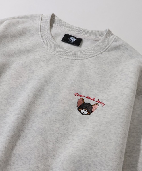 Tom&Jerry(トムアンドジェリー)の「【Tom & Jerry/トム & ジェリー】アートワークデザイン 裏起毛 サガラ刺繍 クルーネック スウェット トレーナー(スウェット・メンズ・スミクロ/オフホワイト/ダークグリーン/グレー系/ダークブルー/ネイビー/ブラック系その他/グレイッシュベージュ/アイボリー/ブラック・M/LL/L)」の15枚目の写真
