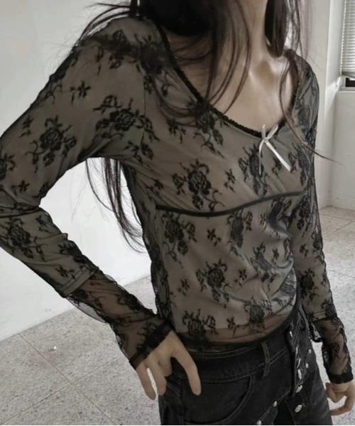 Vipoa(ヴィポア)の「race slim tops(Tシャツ/カットソー・レディース・ブラック/ホワイト・FREE)」の2枚目の写真