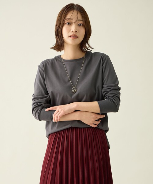 ANY(エニィ)の「シャツテールロングスリーブTシャツ(Tシャツ/カットソー・レディース・ホワイト系/グレー系/ベージュ系2・MEDIUM/LARGE)」の15枚目の写真