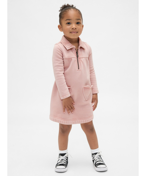 GAP(ギャップ)の「ヴィンテージソフト ハーフジップ ワンピース (幼児・ベビー)(ワンピース・キッズ・ピンク/ブルー・80cm/90cm/100cm/110cm/70cm/95cm/105cm)」の1枚目の写真
