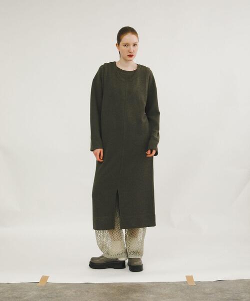 LAATO（ラート）の「layered one piece（ワンピース・レディース・ライトカーキ/ブラック・FREE）」の9枚目の写真