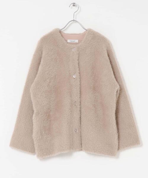 セール】ダブルフェイスバイカラーカーディガン（カーディガン/ボレロ