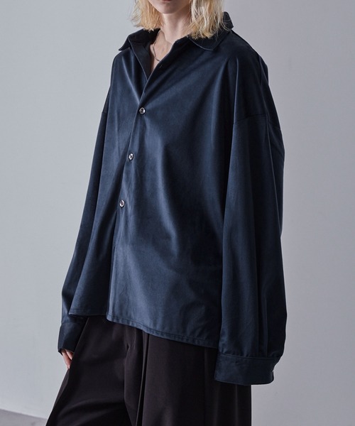 ベロアセミショートルーズシャツ（シャツ/ブラウス）｜Loose/ルース