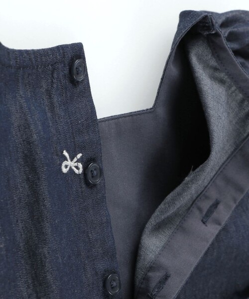 BRANSHES(ブランシェス)の「【おそろい】リボン柄刺繍チュニック(シャツ/ブラウス・キッズ・ネイビー・100/110/120/130/140/150)」の8枚目の写真