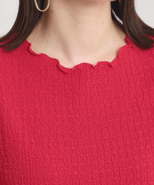 ITS'DEMO（イッツデモ）の「【手洗い可】シャーリングジャカードプルオーバー（Tシャツ/カットソー・レディース・オフホワイト/ブラック/ピンク系・00）」の13枚目の写真