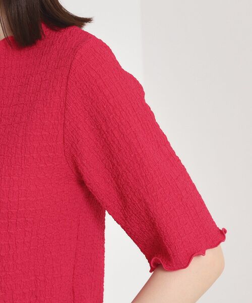 ITS'DEMO（イッツデモ）の「【手洗い可】シャーリングジャカードプルオーバー（Tシャツ/カットソー・レディース・オフホワイト/ブラック/ピンク系・00）」の14枚目の写真